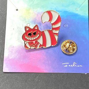 Alice Wonderland Cheshire Lapel Pin Cat Jewelry Enamel Brooch Badge Pin